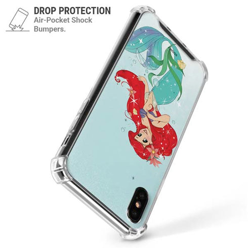 Disney The Little Mermaid Ariel Sparkles Art iPhone XS Max Clear Case